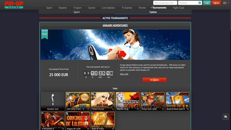 Обзор сайта казино Pin-up